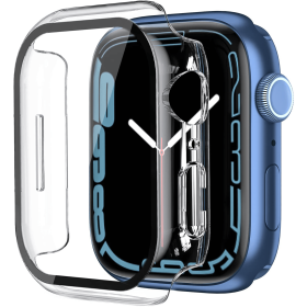Tempered Glass All-Around Screen Protector For Apple Watch Series 38/40/41/42/44M/45MM (Color: Transparent, size: 41mm)